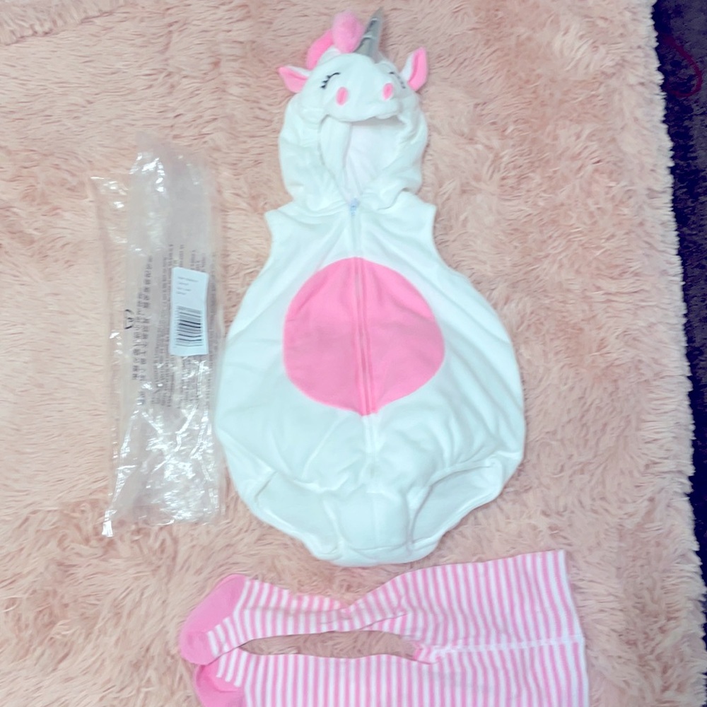 Pink white Unicorn Halloween Costume 3-6 m